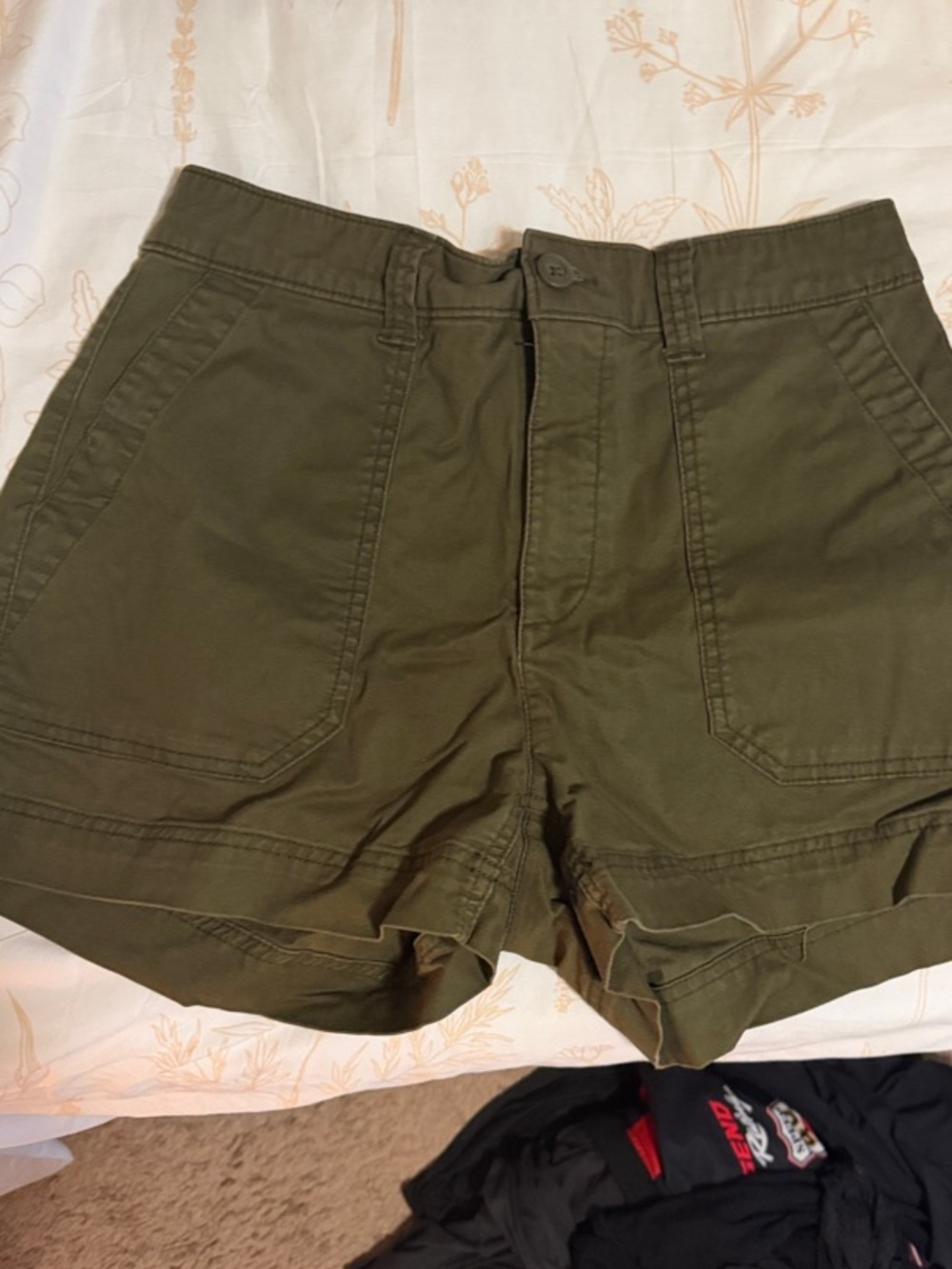 Old Navy Olive Green High-Waist Utility Shorts